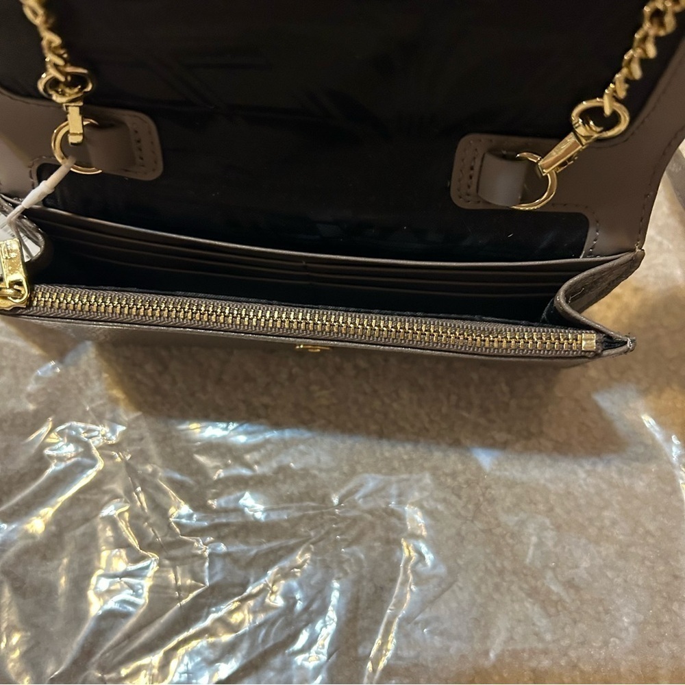 TED BAKER Shazder Grainy Leather Wallet on a Chain (Removable) in Grey - Picture 9 of 11